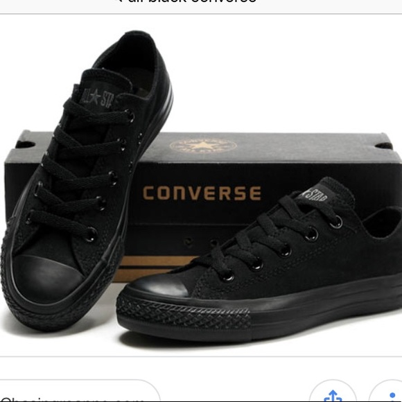 all black converse low tops womens
